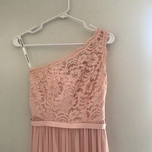 David's Bridal Petal Pink Bridesmaid Dress Lace